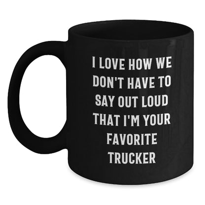Funny Trucker Gifts for Men, Black Coffee Mug, Perfect Christmas Unique Gifts from Friends - Main