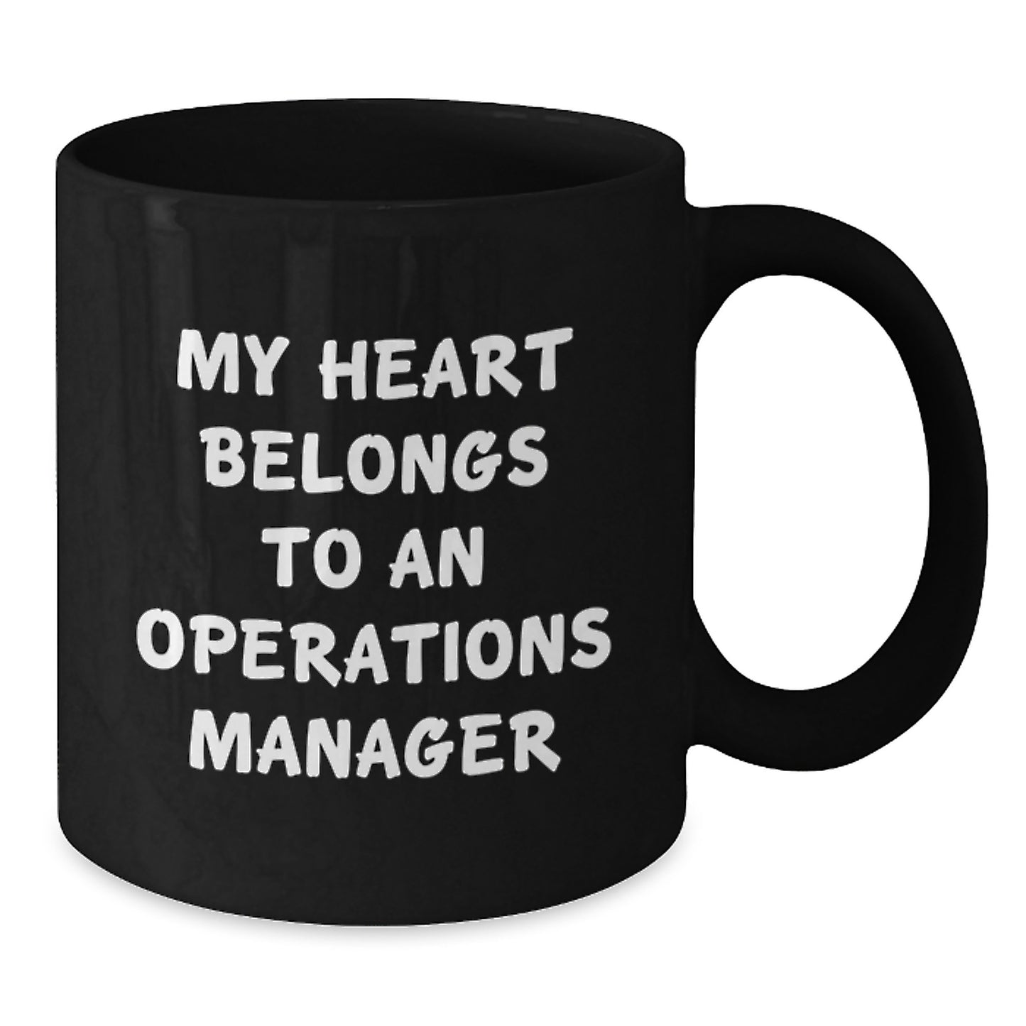Funny Operations Manager Gifts, My Heart Belongs To An Operations Manager, Unique Black Coffee Mugs for Christmas Unique Gifts from Family to Operations Manager - Additional