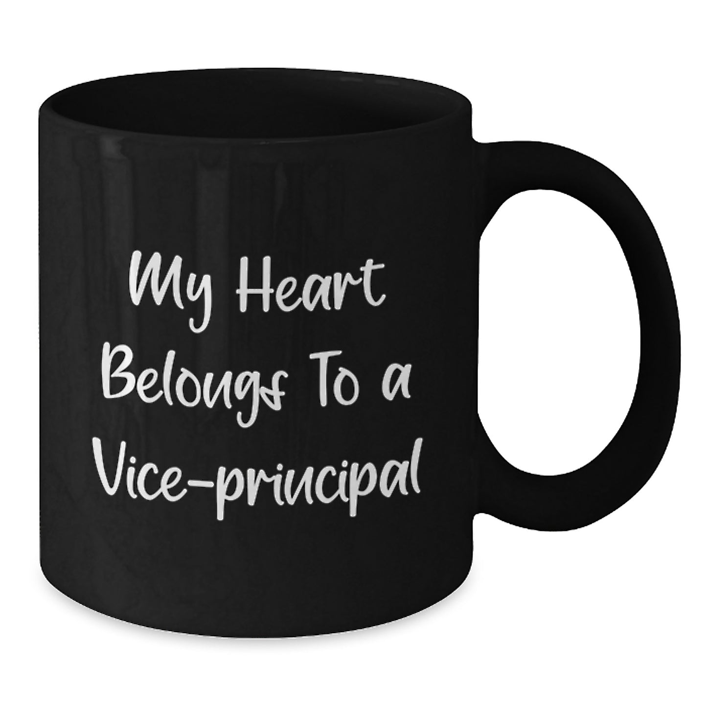 Funny Vice-principal Gifts from Men to Vice-principal for Christmas Unique Gifts - My Heart Belongs To A Vice-principal Black Coffee Mug - Additional