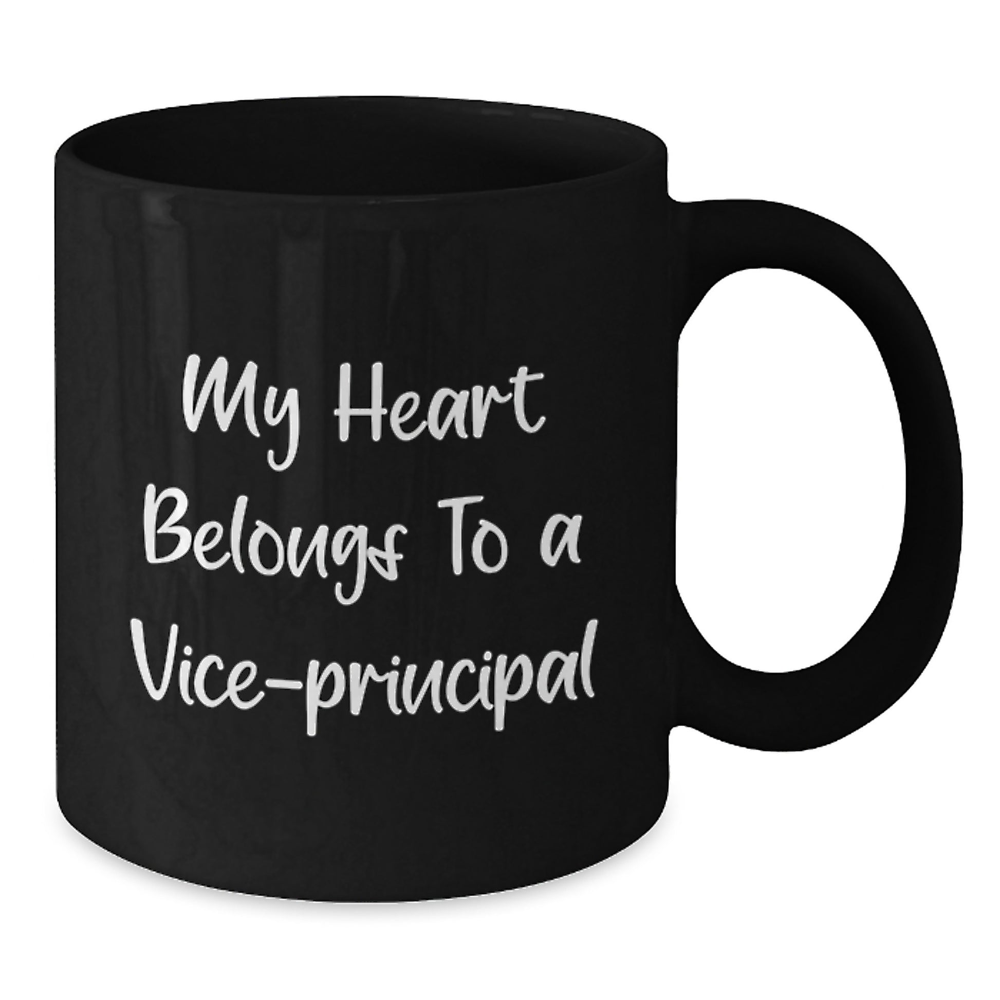 Funny Vice-principal Gifts from Men to Vice-principal for Christmas Unique Gifts - My Heart Belongs To A Vice-principal Black Coffee Mug - Additional