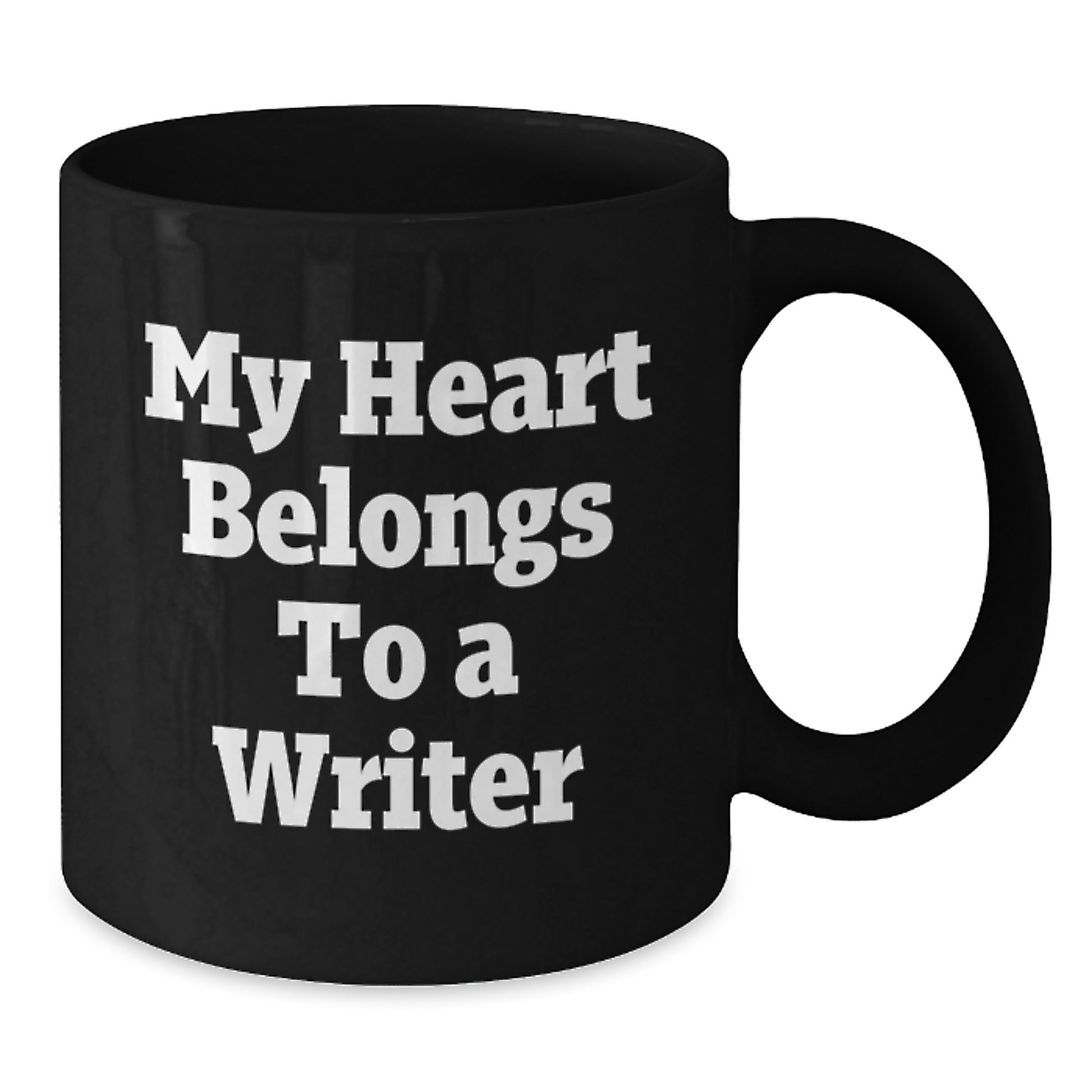 Funny Writer Gifts from Friends for Writer Men Christmas Unique Mugs - My Heart Belongs To A Writer Black Coffee Mug - Additional