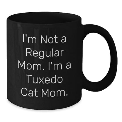 Tuxedo Cat Mom Funny Gifts from Men to Women for Valentine's Unique Black Coffee Mug - Additional