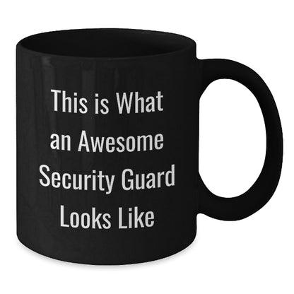 Funny Security Guard Gifts from Friends for Christmas - Black Coffee Mug with This Is What an Awesome Security Guard Looks Like - Additional