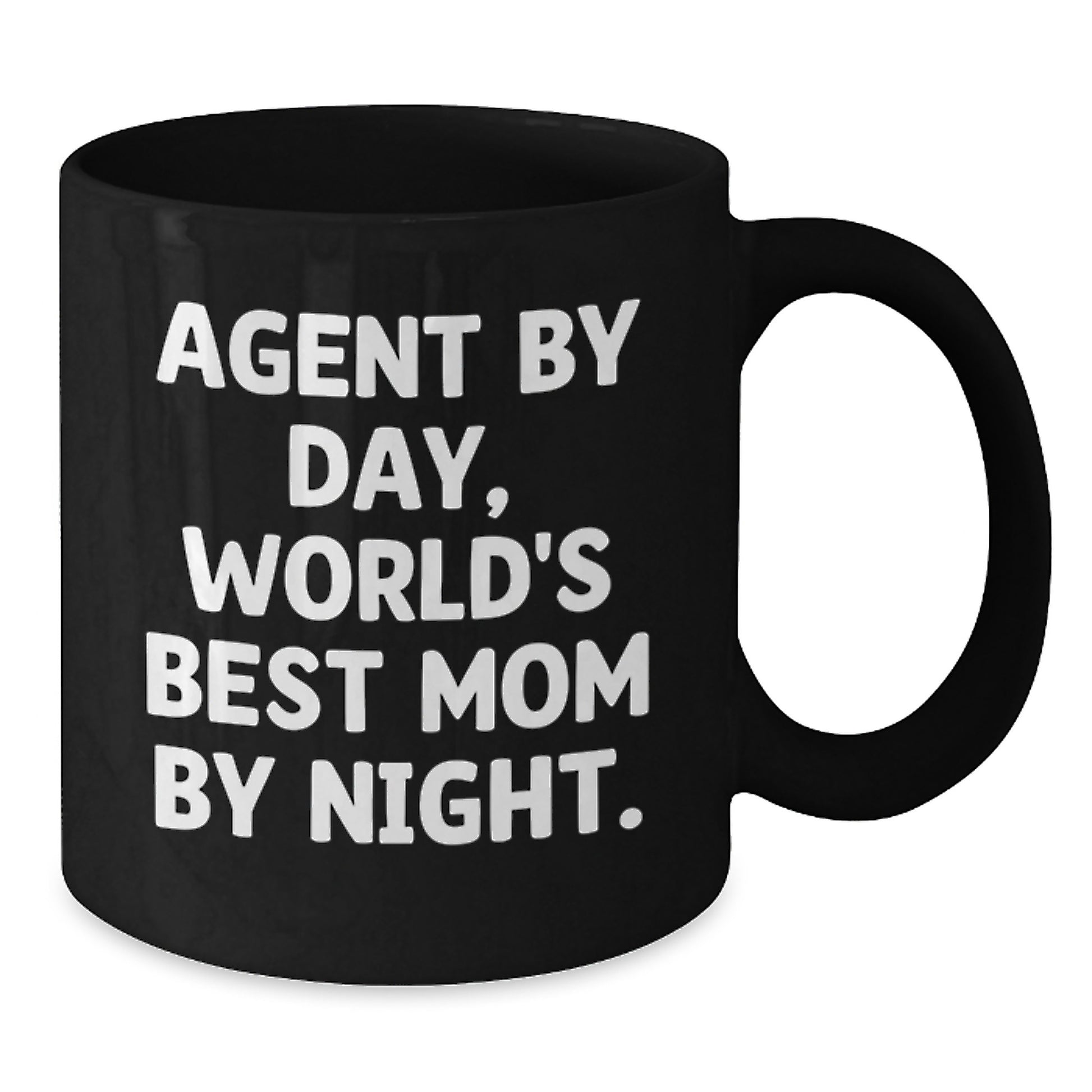 Agent Gifts For Agent By Day World's Best Mom By Night Funny Black Coffee Mug - Unique Christmas Unique Gifts - Additional