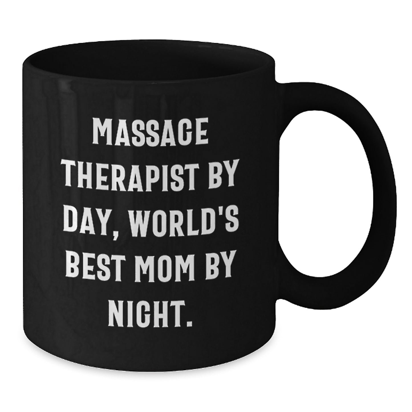 Funny Gift for Massage Therapist - Massage Therapist By Day, World's Best Mom By Night. Unique Black Coffee Mugs for Christmas Unique Gifts from Family to Friends - Additional