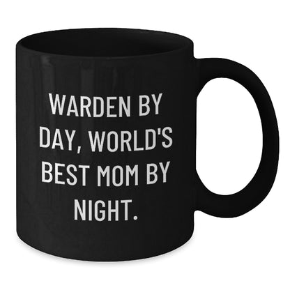 Funny Warden Gifts from Mom to World's Best Warden Black Coffee Mug for Christmas - Additional