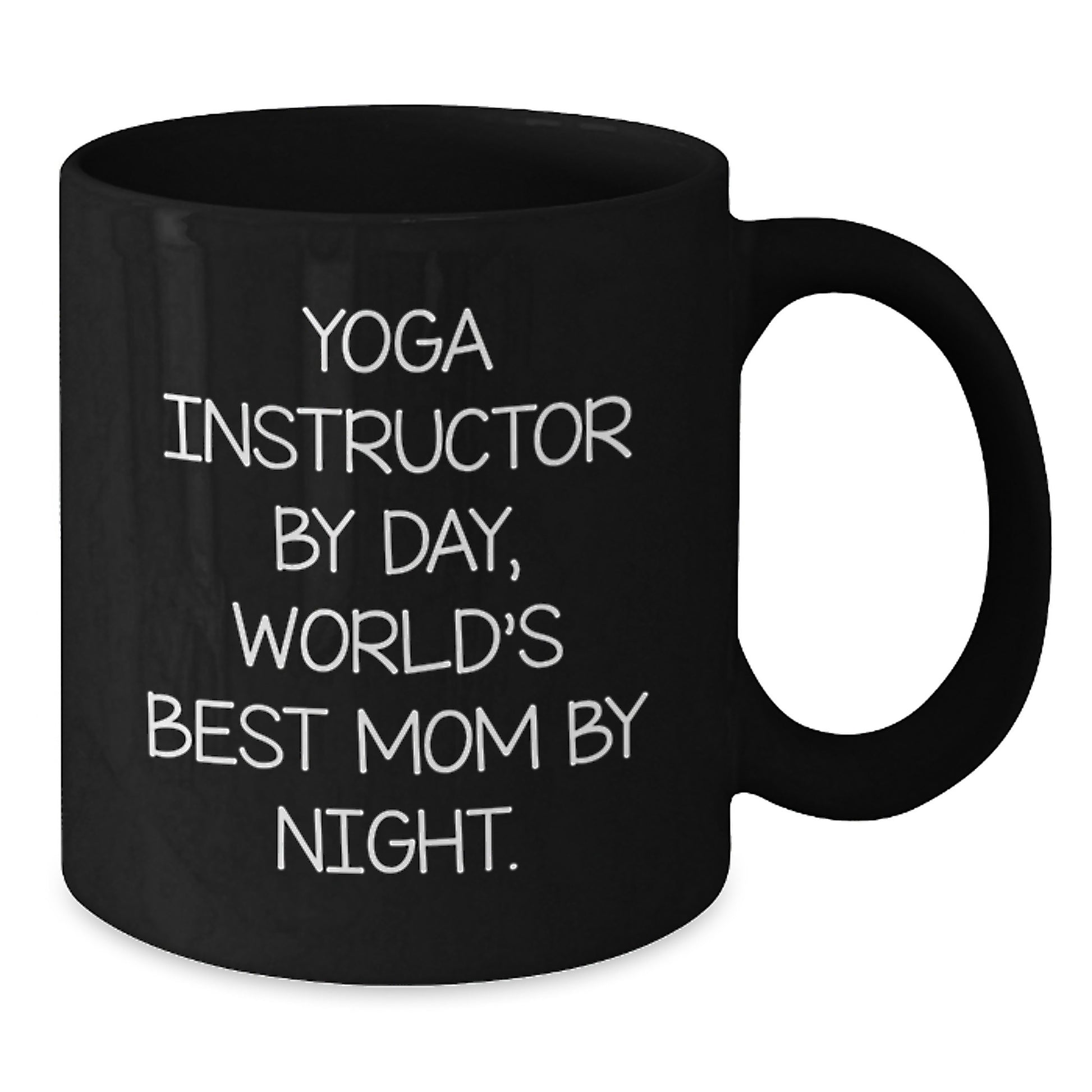 Funny Yoga Instructor Gifts for Men, Yoga Instructor Black Coffee Mug, 'Yoga Instructor By Day, World's Best Mom By Night.' Quote Christmas Unique Gifts from Family to Yoga Instructor - Additional