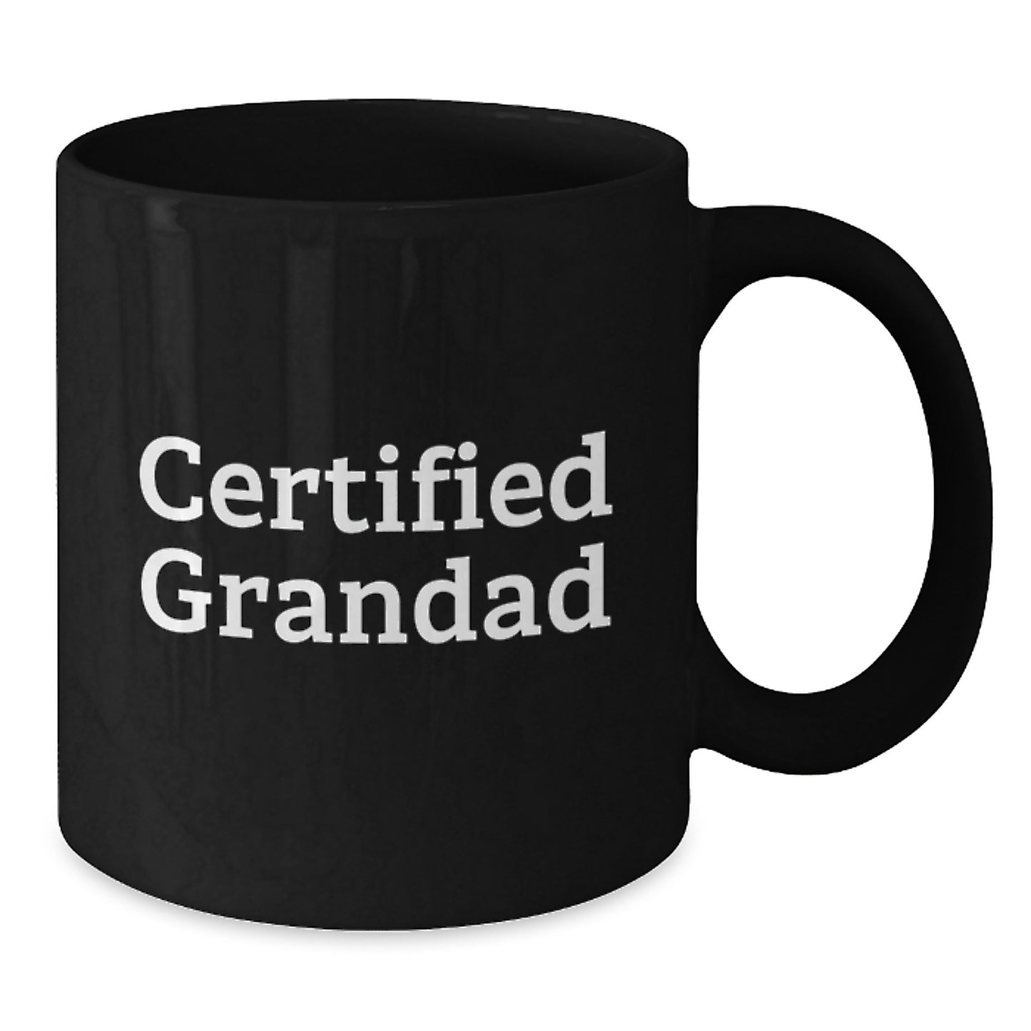 Funny Grandad Gifts for Him, Certified Grandad Black Coffee Mug, Christmas Unique Gifts from Family, Black Ceramic Mugs, Funny Quote - Additional