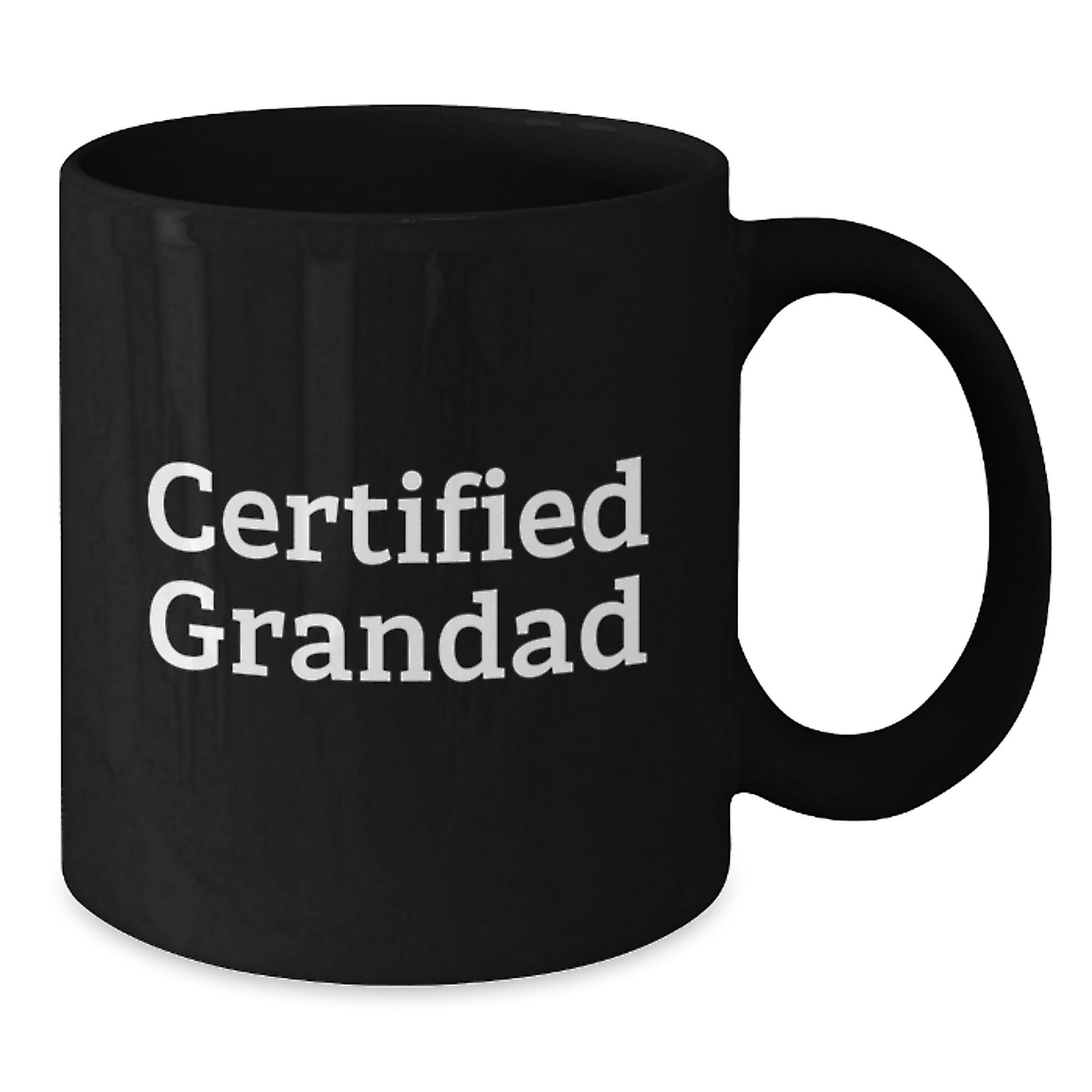 Funny Grandad Gifts for Him, Certified Grandad Black Coffee Mug, Christmas Unique Gifts from Family, Black Ceramic Mugs, Funny Quote - Additional