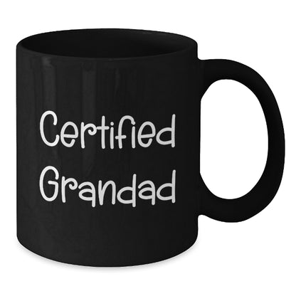 Funny Grandad Gifts from Men, Christmas Unique Gifts for Dad, Black Coffee Mug Quote 'Certified Grandad' - Additional