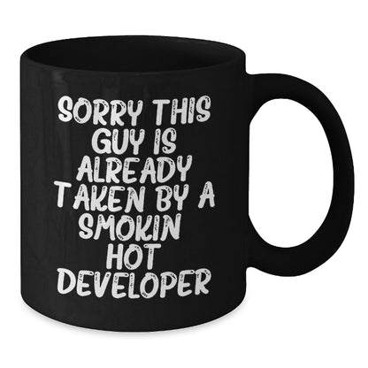 Funny Developer Gifts, Sorry This Guy Is Already Taken, Black Coffee Mug for Birthday, Gifts from Friends to Coworkers - Additional