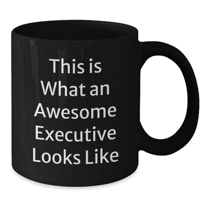 Funny Executive Gifts from Men, Unique Valentine's Gifts for Executive, Black Coffee Mug with Quote 'This Is What An Awesome Executive Looks Like' - Additional
