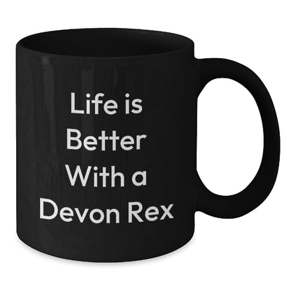 Encouraging Devon Rex Cat Lovers Gifts from Family for Birthday Unique Coffee Mugs, Life Is Better with a Devon Rex Cat - Additional