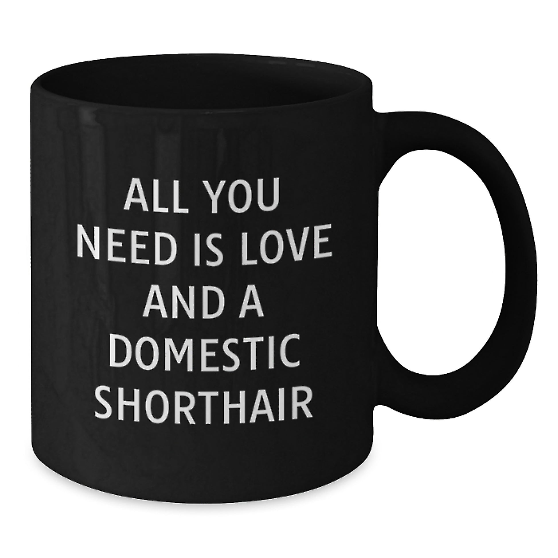 Funny Domestic Shorthair Cat Gifts from Friends and Family - All You Need Is Love And A Domestic Shorthair Christmas Unique Mugs for Men and Women - Additional