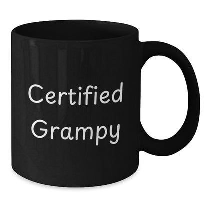 Funny Grampy Gifts for Men - Certified Grampy Black Coffee Mug, Christmas Unique Gifts from Family - Additional