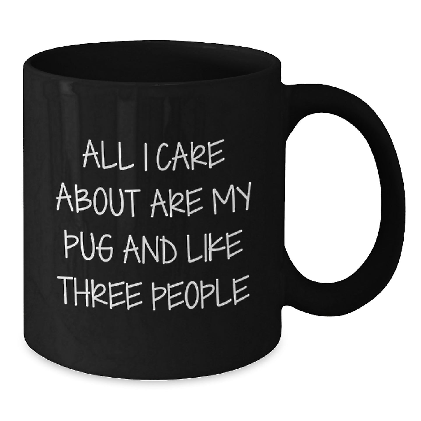 Pug Dog Lovers Funny Gifts for Friends Birthday Unique Black Coffee Mug - Additional