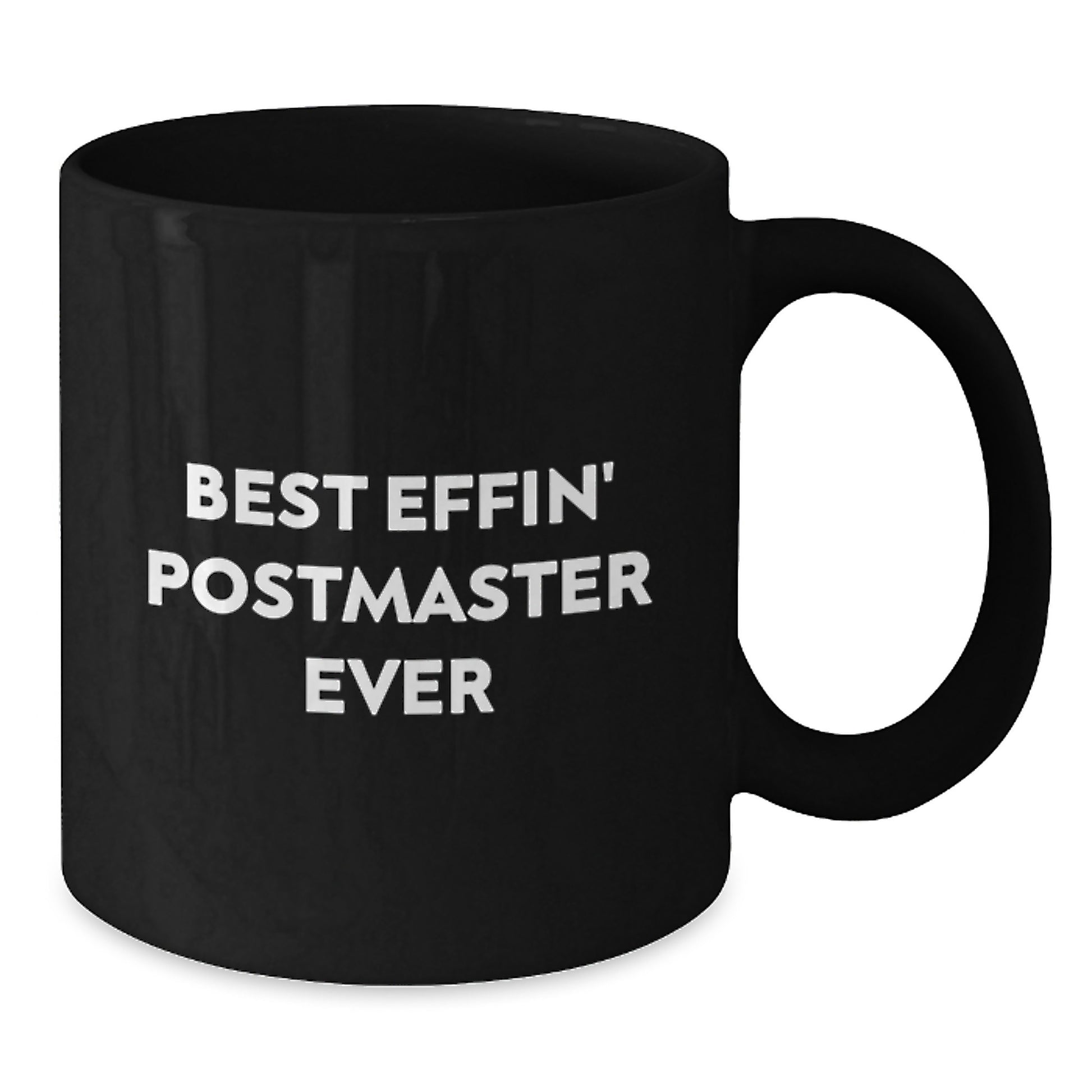 Funny Postmaster Gifts, Best Effin' Postmaster Ever, Black Coffee Mug, Perfect for Christmas Unique Gifts from Men to Postmaster - Additional