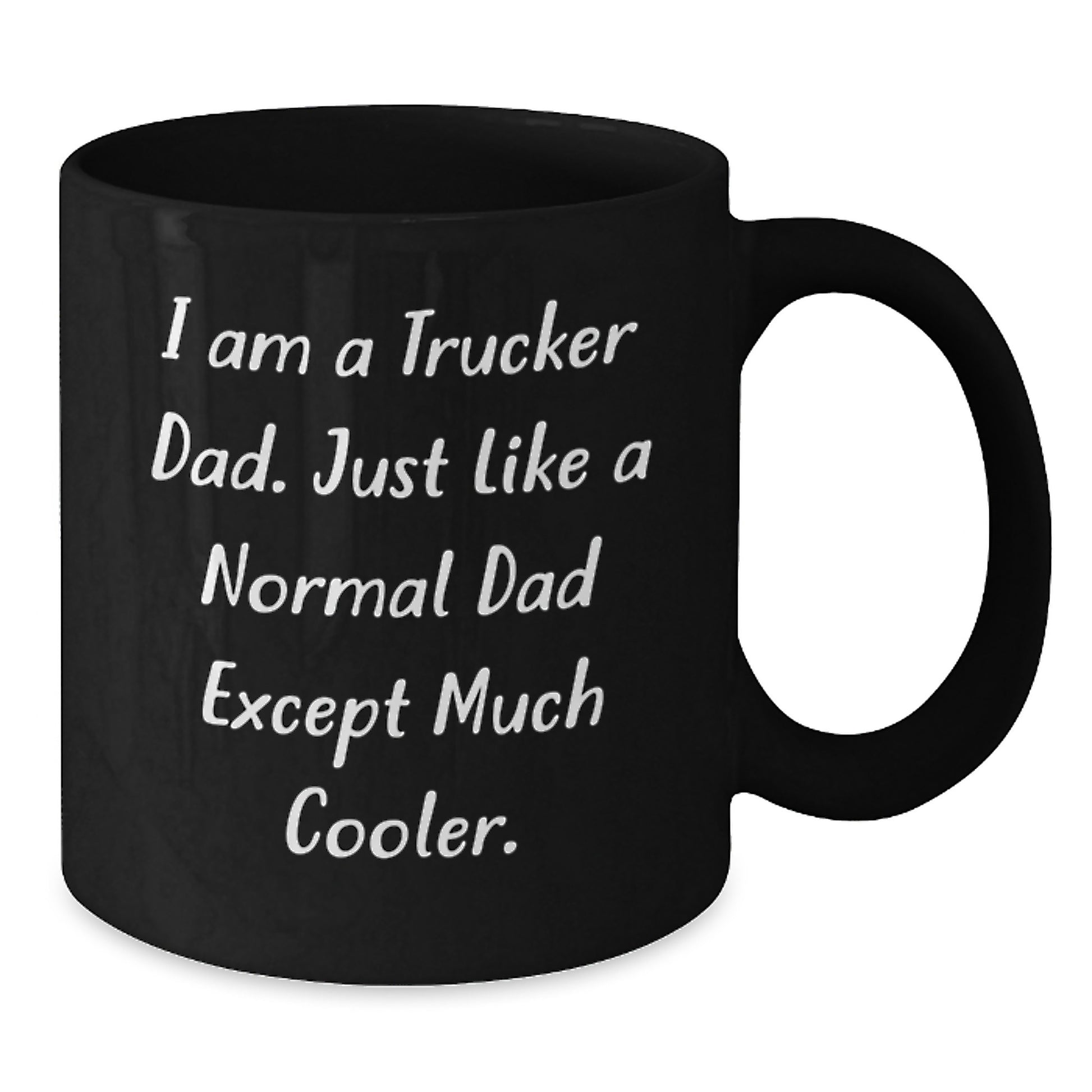 Trucker Dad Funny Mugs Gifts from Friends for Men on Christmas - Black Coffee Mug for Trucker Enthusiasts - Additional