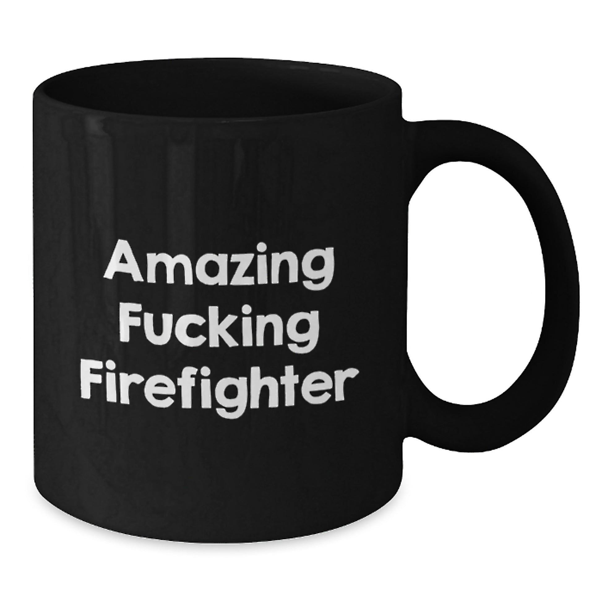 Funny Firefighter Gifts for Men - 'Amazing F--king Firefighter' Black Coffee Mug, Unique Christmas Memorable Presents from Friends, Coworkers, Family - Additional