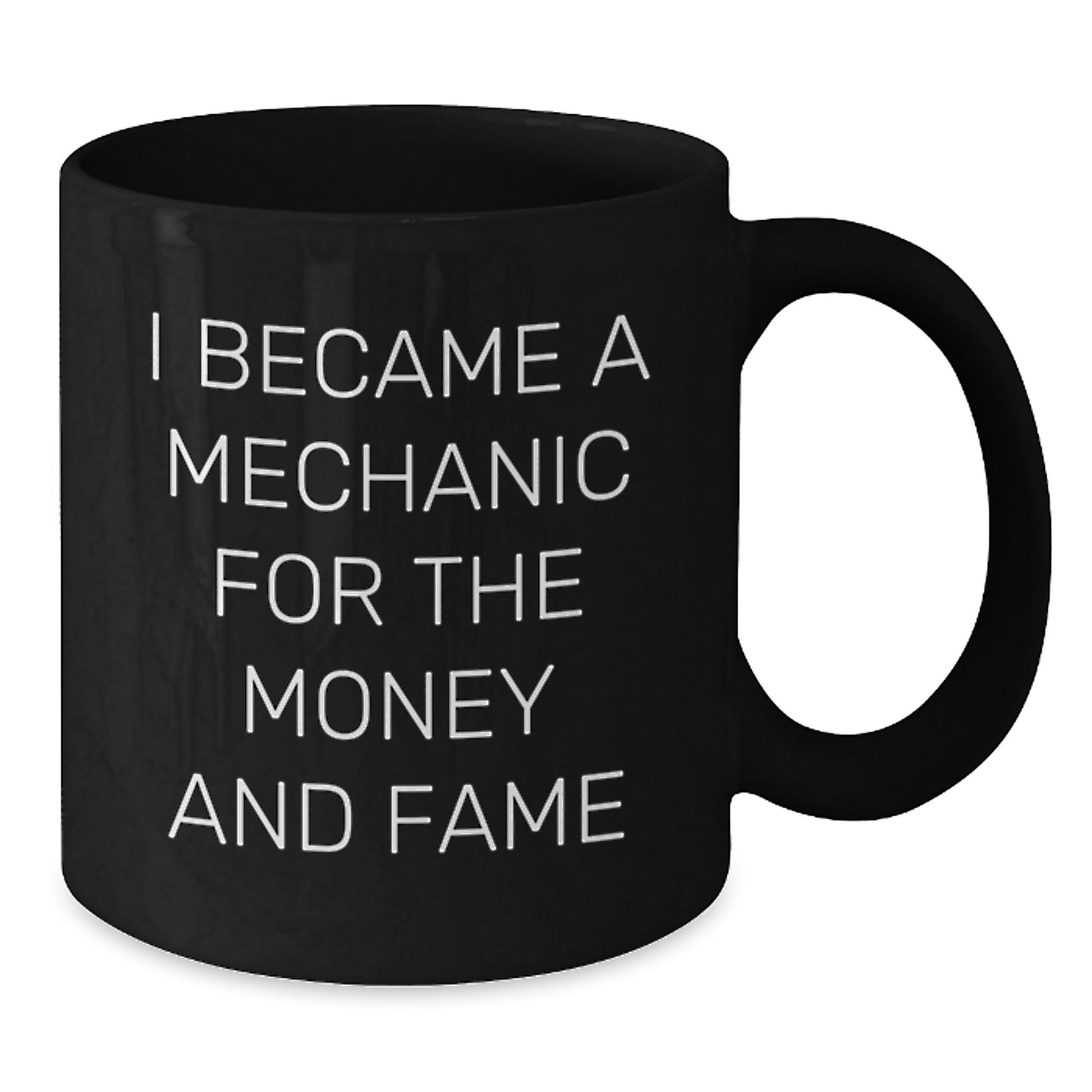Funny Mechanic Gifts for Men, Black Coffee Mug, I Became A Mechanic For The Money And Fame, Gifts from Mom, Christmas Unique Presents - Additional