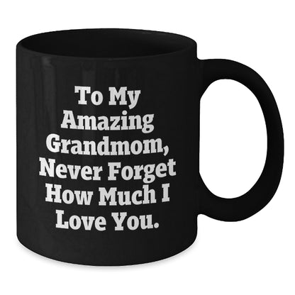 A Heartfelt Gift for Grandma on Christmas, Funny Grandmom Quote Black Coffee Mug, Gifts from Family, Unique Christmas Unique Gifts for Grandmom - Additional
