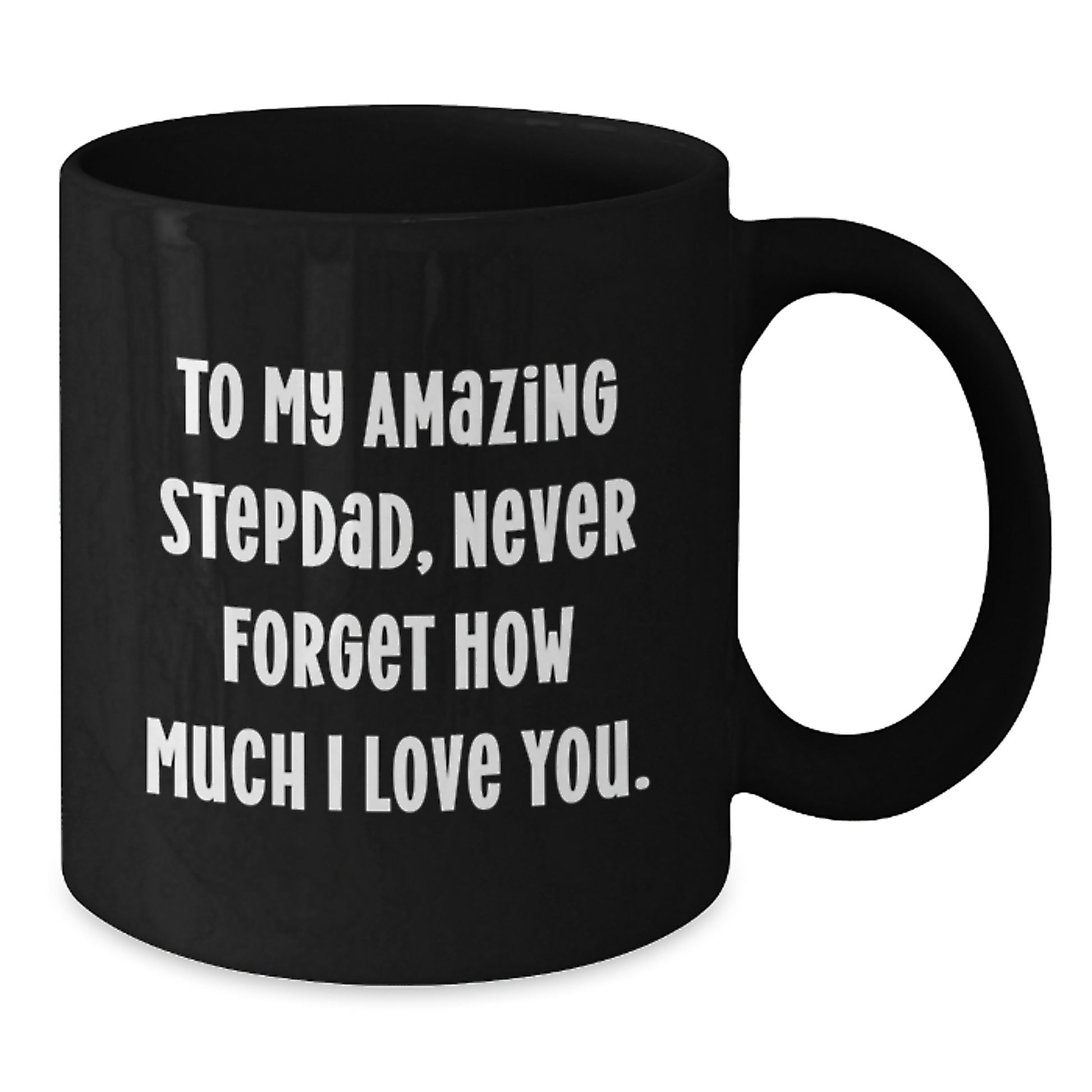 Funny Stepdad Gifts, To My Amazing Stepdad, Black Coffee Mug for Men, Unique Christmas Unique Gifts from Family - Additional
