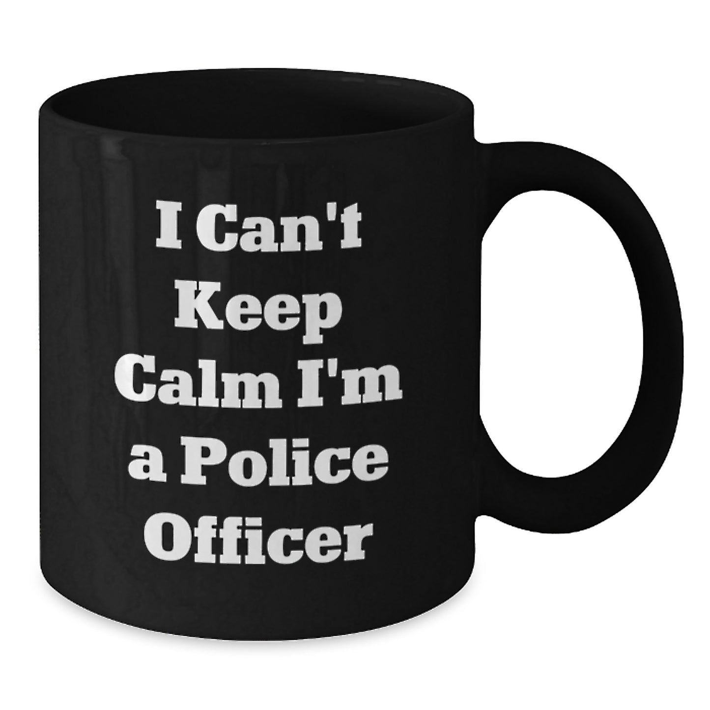 Funny Police Officer Gifts for Men - I'm a Police Officer Black Coffee Mug, Perfect for Christmas Unique Gifts from Family Friends Coworkers - Additional