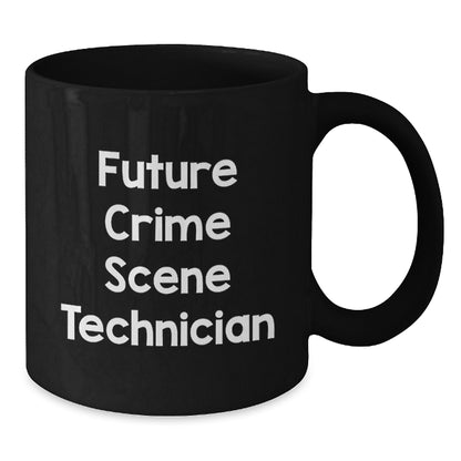 Funny Crime Scene Technician Gifts from Friends, Funny Future Crime Scene Technician Black Coffee Mug, Christmas Unique Gifts for Men - Additional
