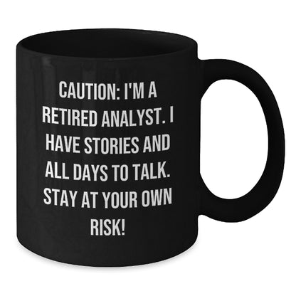 Funny Analyst Gifts from Friends to Colleagues, Black Coffee Mug, Christmas Unique Presents for Male Female Coworkers - Additional