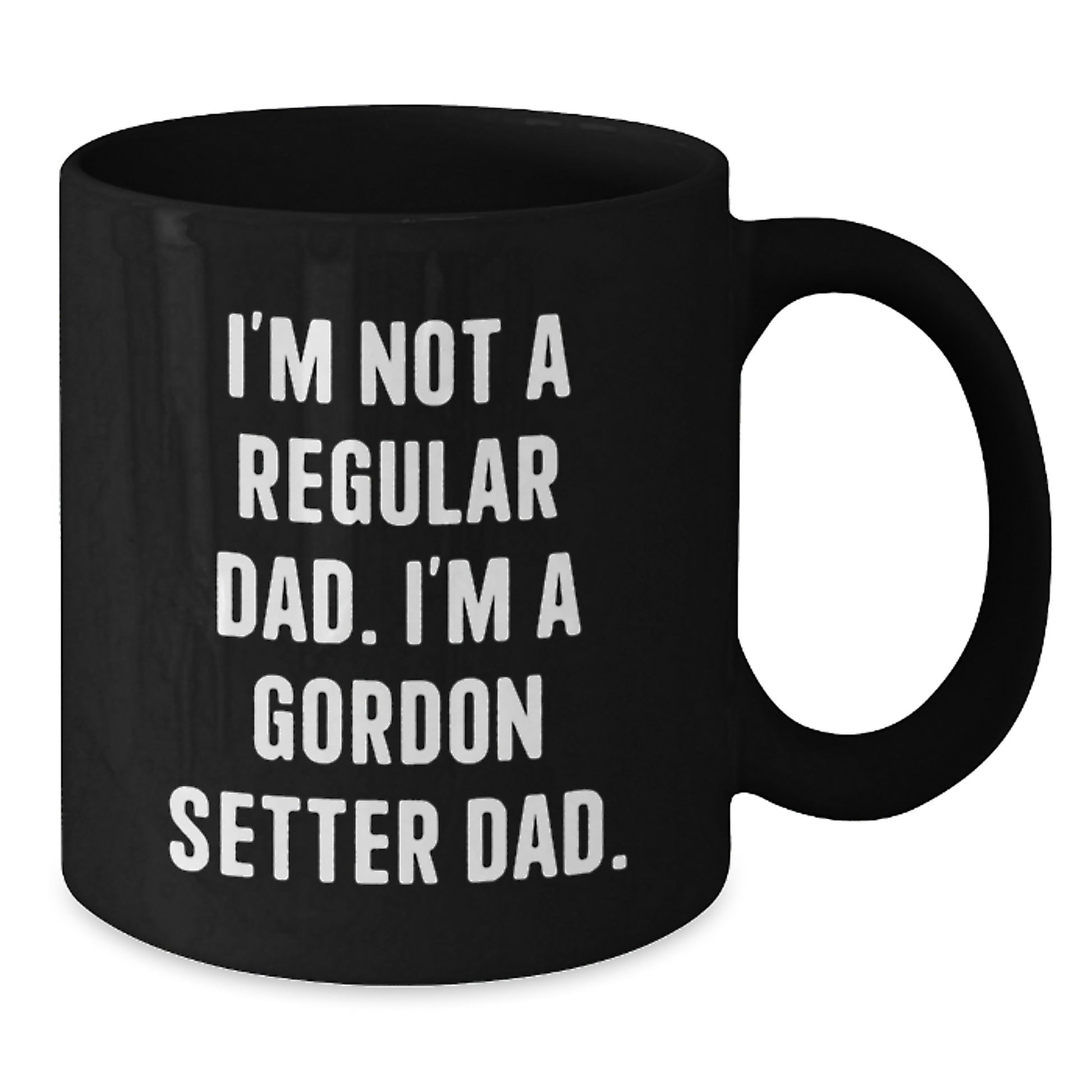 Funny Gordon Setter Dad Gifts from Dad to Gordon Setter Dog Birthday Unique Mugs, I'm Not a Regular Dad Black Coffee Mug - Additional