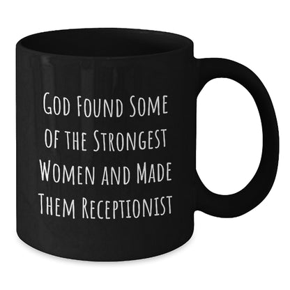 Funny Quote Gifts for Receptionist, Black Coffee Mug, Unique Christmas Unique Gifts from Family, Friends, Coworkers - Additional