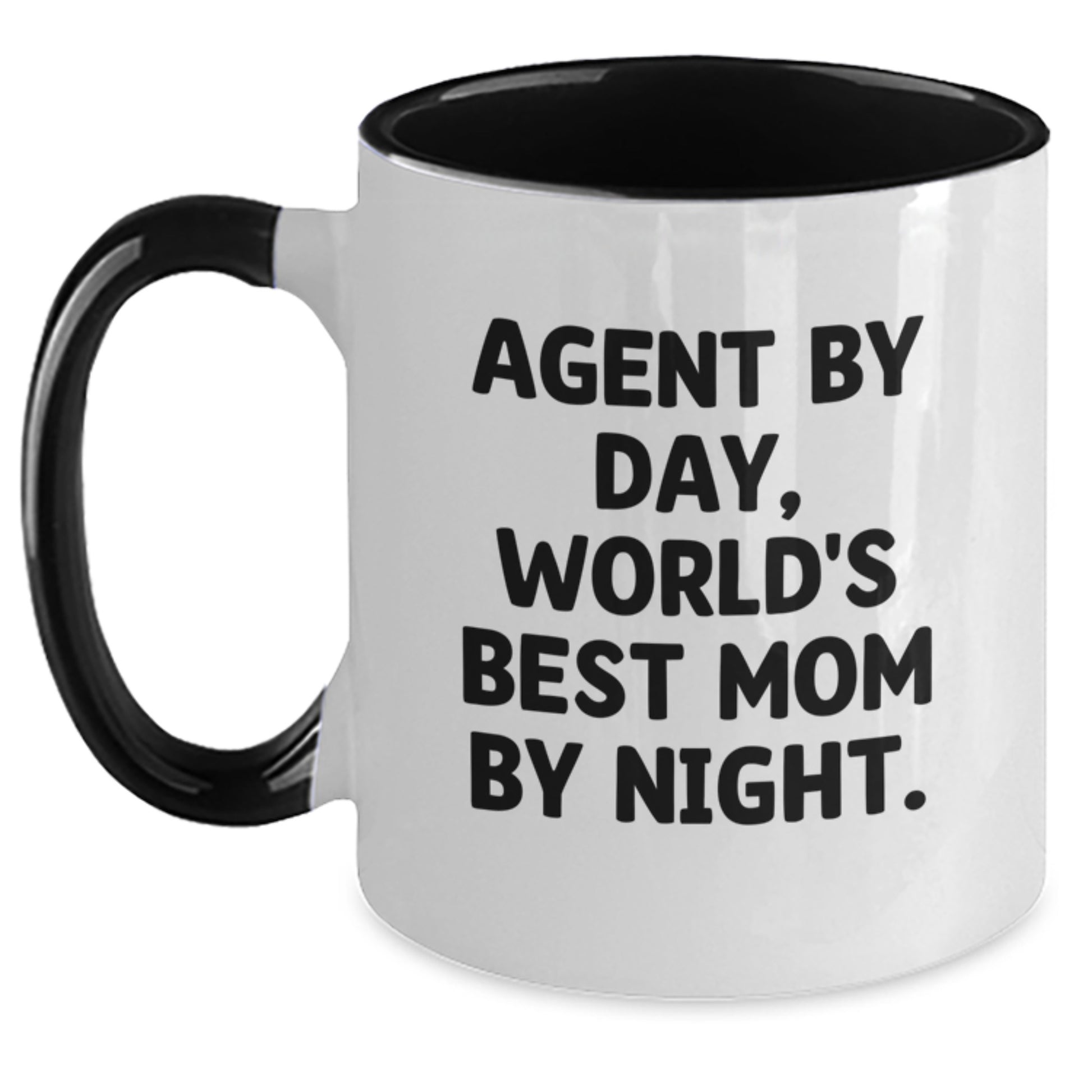 Agent By Day Funny Two Tone Coffee Mugs for Agents from Parents, Mom, Dad, or Friends - Main