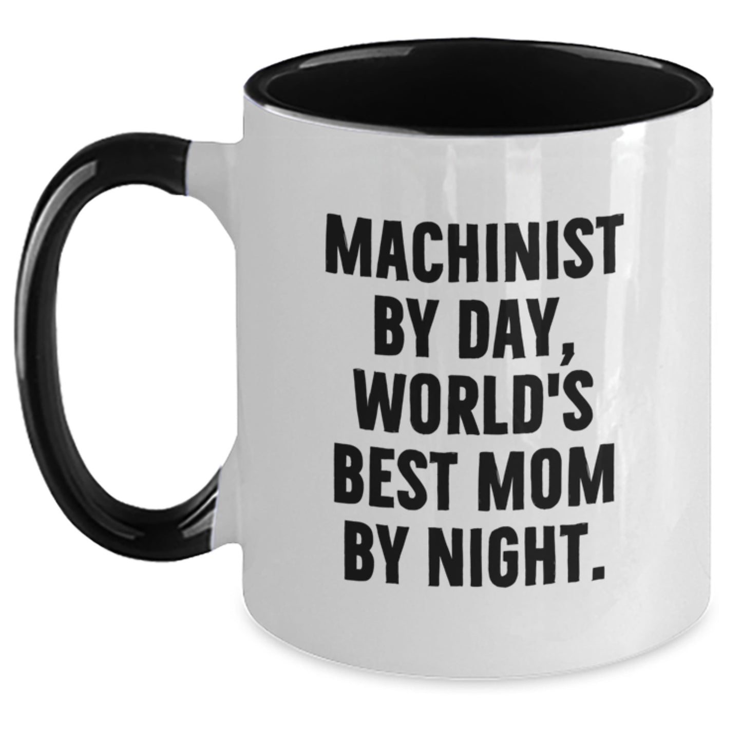 Funny Machinist Gifts for Him from Family, Unique Two Tone Coffee Mugs with Machinist By Day, World's Best Dad By Night Quote, Christmas Unique Gifts - Main