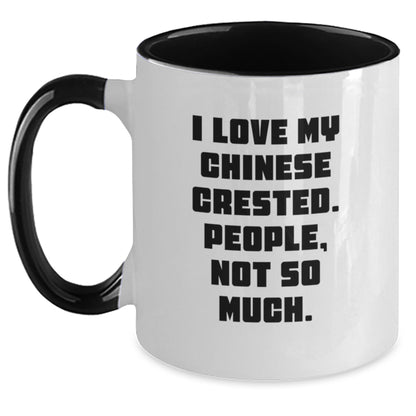 Funny Chinese Crested Dog Gifts from Friends - Unique Christmas Unique Gifts for Chinese Crested Dog Lovers - Chinese Crested Dog Two Tone Coffee Mug - Main