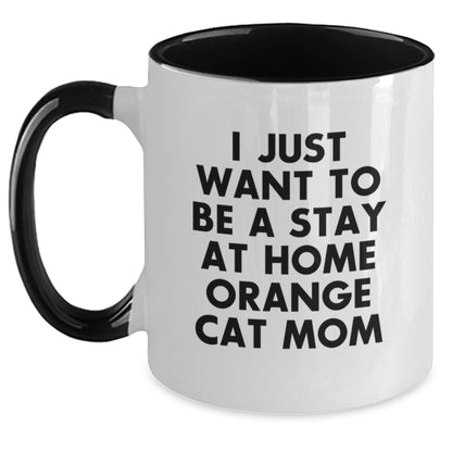 Funny Orange Cat Mom Gifts from Friends, Unique Christmas Unique Gifts for Orange Cat Lovers, Two Tone Coffee Mug - Main