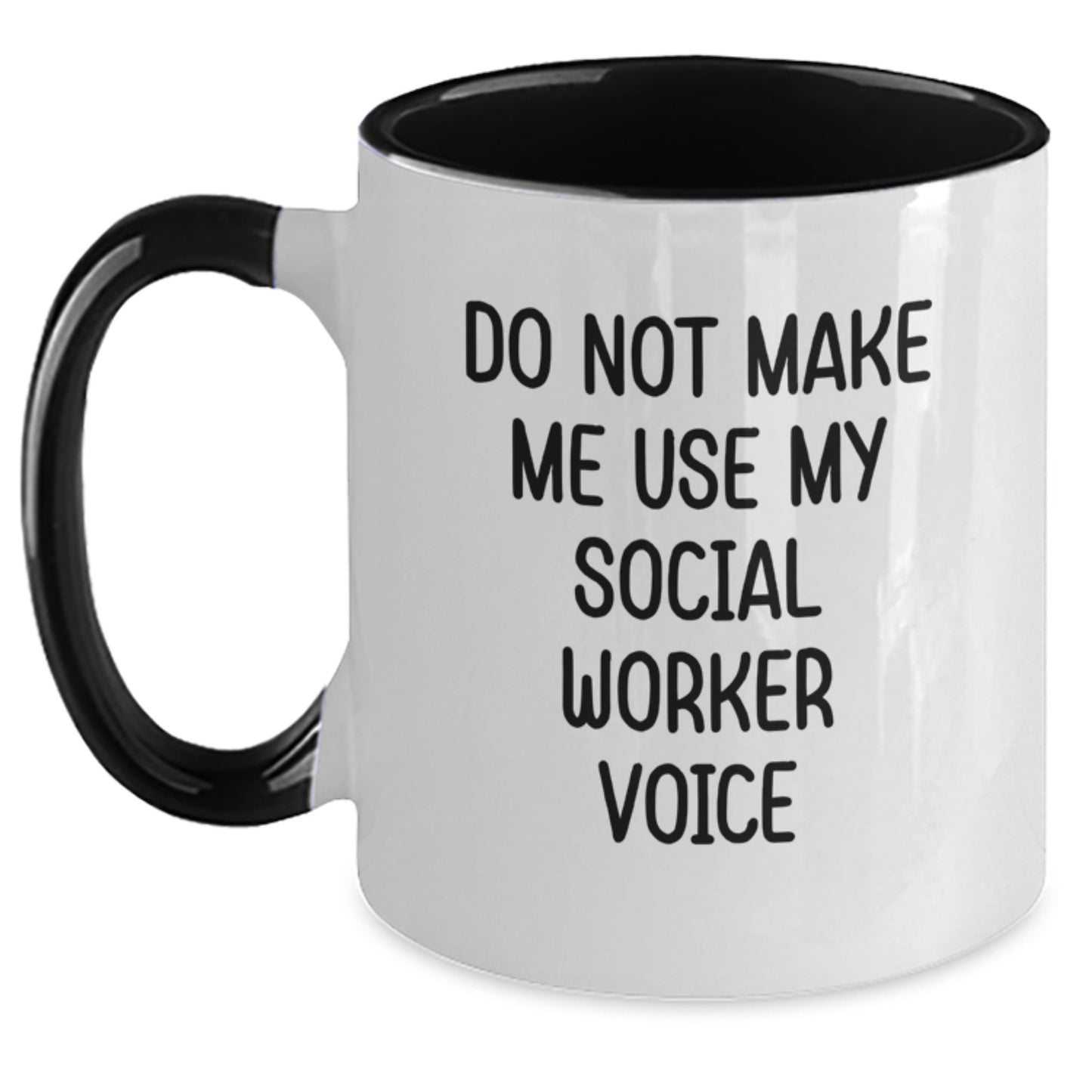 Funny Social Worker Gift, Cute Two Tone Coffee Mug, Do Not Make Me Use My Social Worker Voice - Main
