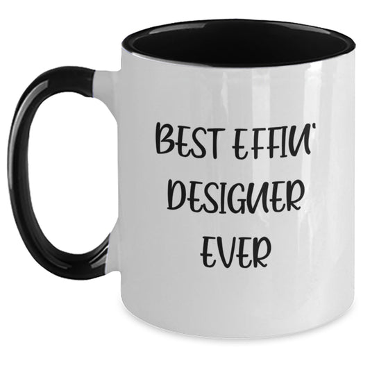 Funny Best Effin' Designer Ever Two Tone Coffee Mug Gifts from Friends and Family on Christmas - Main