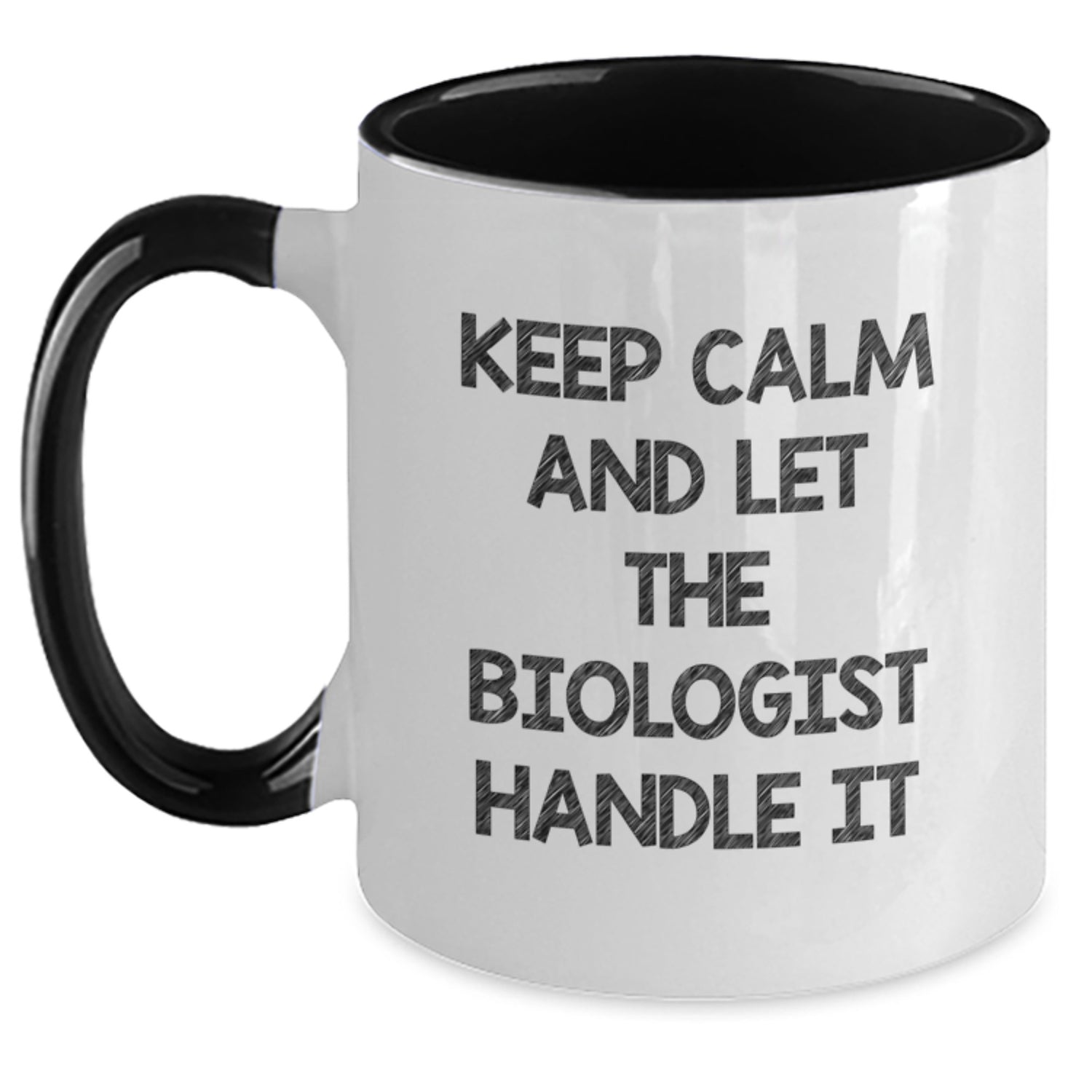 Funny Biologist Gifts from Family to Biologist Men, Two Tone Coffee Mug with 'Let The Biologist Handle It', Christmas Unique Gifts - Main