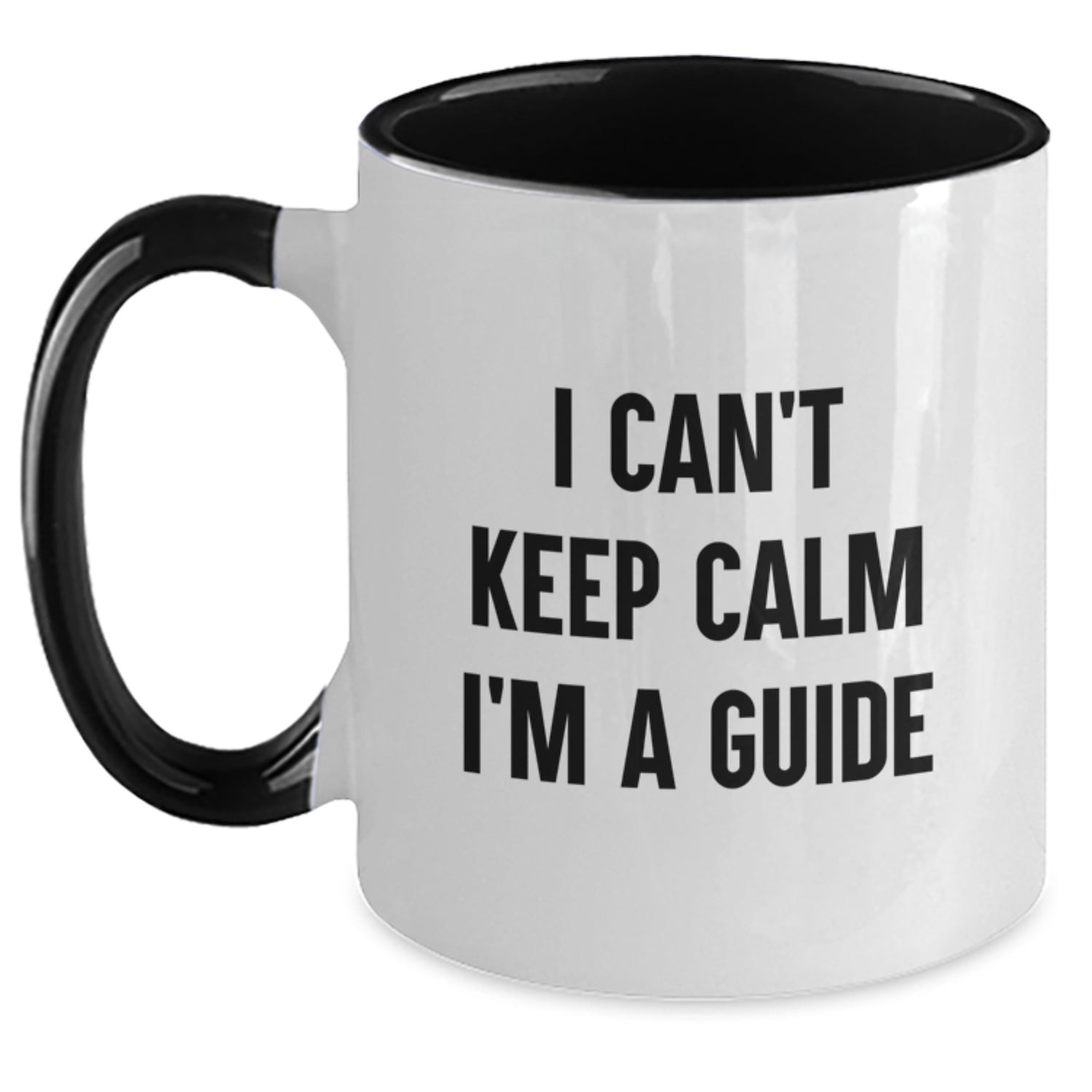 Funny Guide Gifts for Men Women Friends Coworkers from Family - I Can't Keep Calm I'm A Guide Two Tone Coffee Mugs - Main