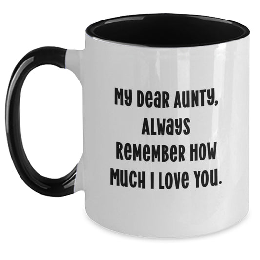 Funny Quotes Gifts from Family for Aunty, Two Tone Christmas Coffee Mug, Always Remember How Much I Love You. - Main