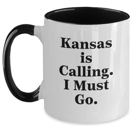 Kansas Calls, Funny Two Tone Coffee Mugs Gifts from Friends to Kansas, Inspirational Graduation Unique Gifts - Main