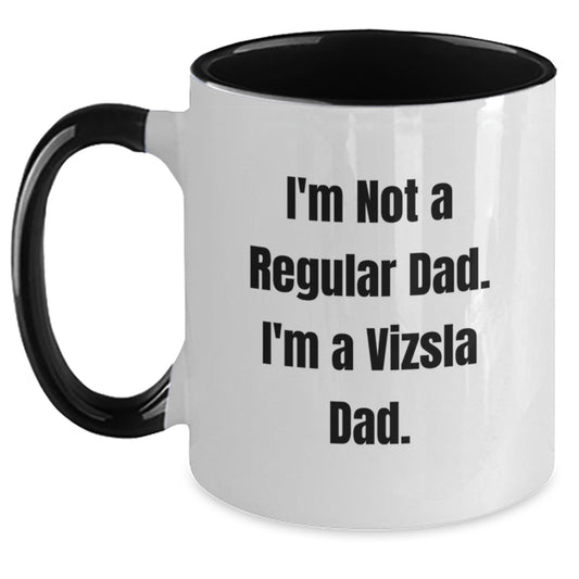 Funny Vizsla Dog Gifts for Men, Vizsla Dad Christmas Unique Gifts from Dad to Son, Two Tone Coffee Mug - Main