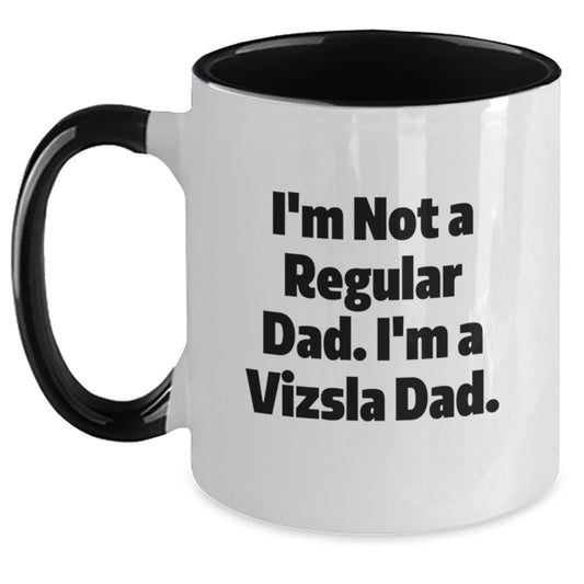 Vizsla Dog Dad Christmas Two Tone Coffee Mugs, Funny Gifts from Mom, Gifts for Vizsla Dog Lover Friends, Unique Christmas Unique Gifts - Main