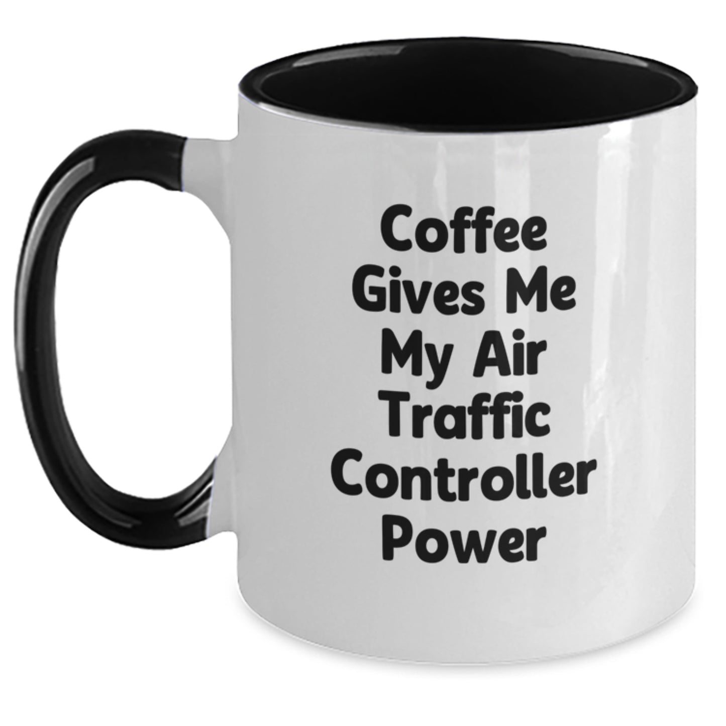 Funny Air Traffic Controller Gifts for Men, Unique Two Tone Coffee Mugs with Coffee Gives Me My Air Traffic Controller Power Quote, Christmas Unique Gifts from Friends, Family, or Coworkers - Main