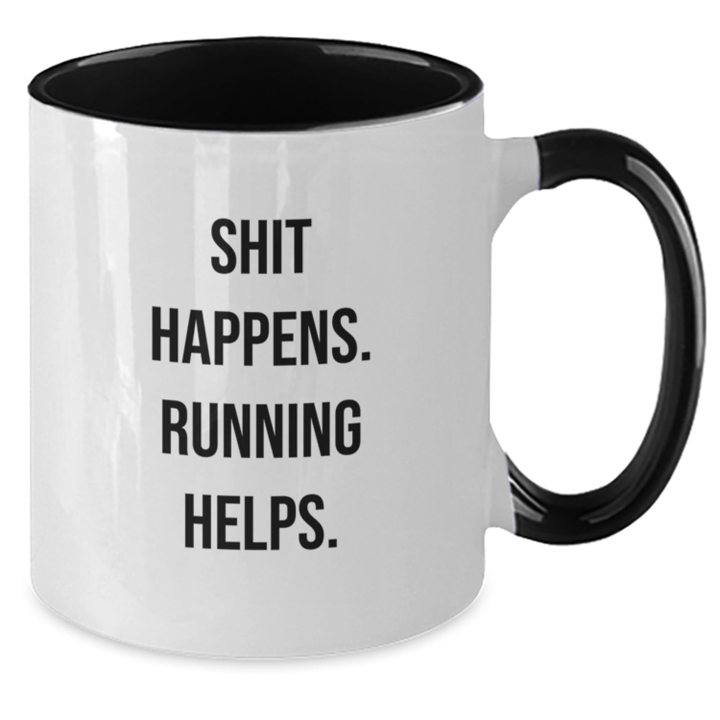 Funny Running Gifts, Unique Two Tone Coffee Mugs, 'Shit Happens. Running Helps.' Christmas Memorable Presents for Running Men Women Friends Family - Additional