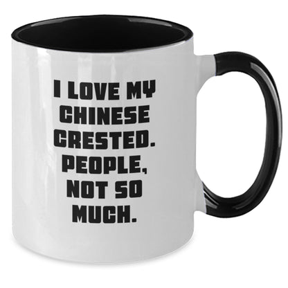 Funny Chinese Crested Dog Gifts from Friends - Unique Christmas Unique Gifts for Chinese Crested Dog Lovers - Chinese Crested Dog Two Tone Coffee Mug - Additional
