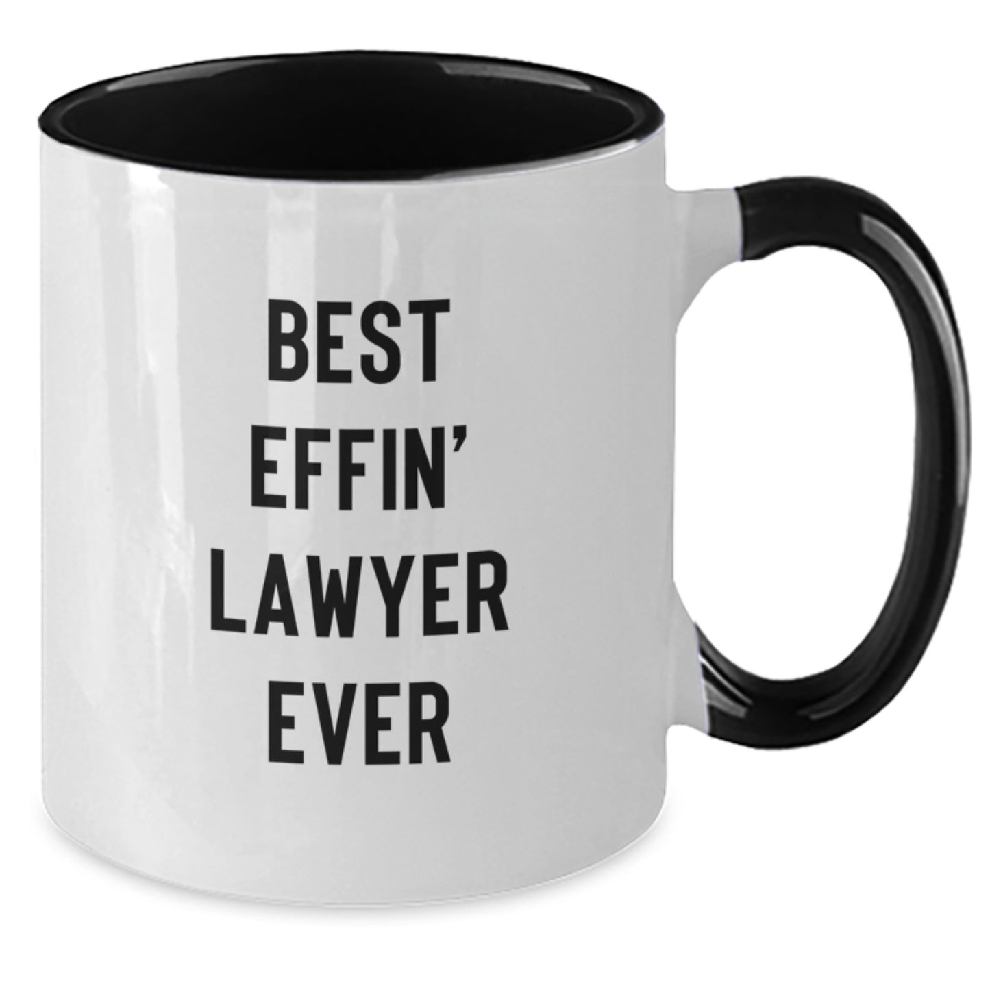 Funny Lawyer Mug Gifts from Friends and Family this Christmas - Best Effin' Lawyer Ever Two Tone Coffee Mug - Additional