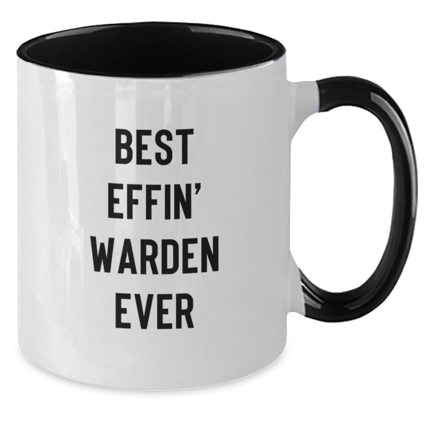Funny Warden Gifts from Friends and Family, Best Effin' Warden Ever Two Tone Coffee Mug, Christmas Unique Presents for Wardens - Additional