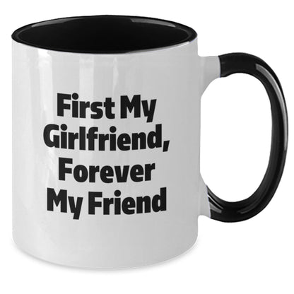 Funny Gifts for Sweetheart, First My Sweetheart Forever My Friend Two Tone Coffee Mug, Christmas Unique Mug - Additional