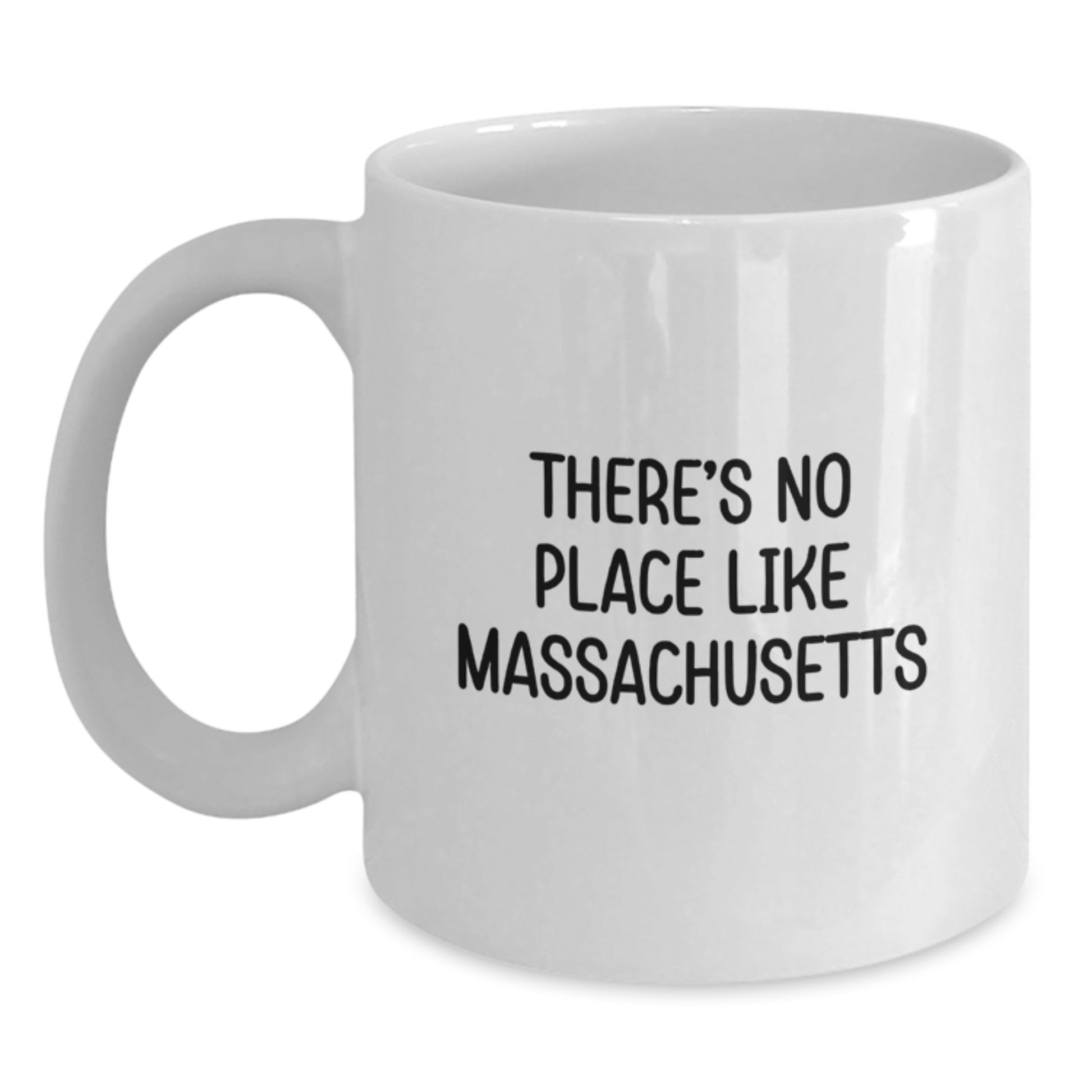 Funny Massachusetts Gifts from Friends to Family Members on Valentine's White Coffee Mug - Main